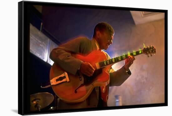 Guitarist Mark Whitfield Playing Large Guitar at MK's-Ted Thai-Framed Stretched Canvas