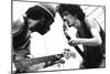 Guitarists David Brown And Carlos Santana During Music And Art Festival In Woodstock, August 1969-null-Mounted Photo
