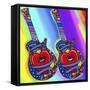 Guitars-heart-eye-Howie Green-Framed Stretched Canvas