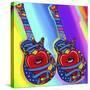 Guitars-heart-eye-Howie Green-Stretched Canvas