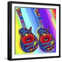 Guitars-heart-eye-Howie Green-Framed Giclee Print