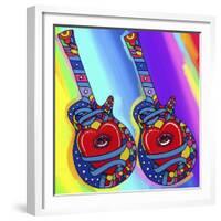 Guitars-heart-eye-Howie Green-Framed Giclee Print