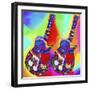 Guitars-Peace-Love-Music-Howie Green-Framed Giclee Print