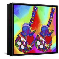 Guitars-Peace-Love-Music-Howie Green-Framed Stretched Canvas