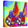 Guitars-Peace-Love-Music-Howie Green-Stretched Canvas