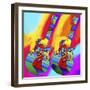 Guitars-umbrella-man-Howie Green-Framed Giclee Print