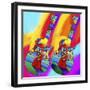 Guitars-umbrella-man-Howie Green-Framed Giclee Print