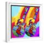 Guitars-umbrella-man-Howie Green-Framed Giclee Print