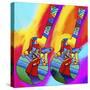 Guitars-umbrella-man-Howie Green-Stretched Canvas