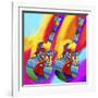 Guitars-umbrella-man-Howie Green-Framed Giclee Print