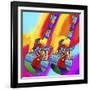 Guitars-umbrella-man-Howie Green-Framed Giclee Print