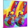 Guitars-umbrella-man-Howie Green-Mounted Giclee Print