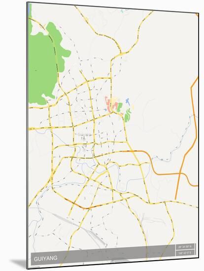 Guiyang, China Map-null-Mounted Poster