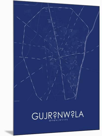 Gujranwala, Pakistan Blue Map-null-Mounted Poster