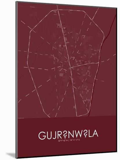 Gujranwala, Pakistan Red Map-null-Mounted Poster