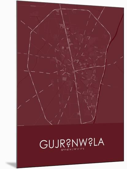 Gujranwala, Pakistan Red Map-null-Mounted Poster