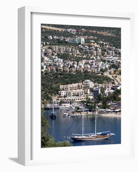 Gulet Anchored at Kalkan, a Popular Tourist Resort, Antalya Province, Anatolia, Turkey-null-Framed Photographic Print