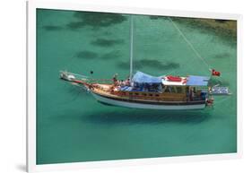 Gulet in Paradise Cove (Ilica Buku), Bodrum, Mugla, Turkey-Ali Kabas-Framed Photographic Print