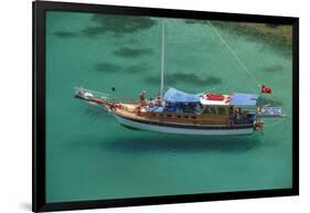 Gulet in Paradise Cove (Ilica Buku), Bodrum, Mugla, Turkey-Ali Kabas-Framed Photographic Print