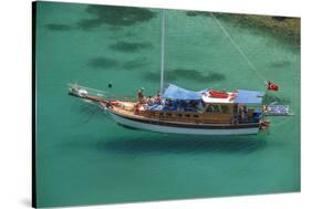 Gulet in Paradise Cove (Ilica Buku), Bodrum, Mugla, Turkey-Ali Kabas-Stretched Canvas