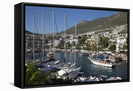 Gulets in Harbour, Kalkan, Lycia-Stuart Black-Framed Stretched Canvas