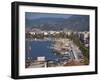 Gulets in the Harbour with the Town and Hills in the Background, Marmaris, Anatolia, Turkey Minor-Miller John-Framed Photographic Print