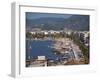 Gulets in the Harbour with the Town and Hills in the Background, Marmaris, Anatolia, Turkey Minor-Miller John-Framed Photographic Print