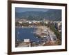 Gulets in the Harbour with the Town and Hills in the Background, Marmaris, Anatolia, Turkey Minor-Miller John-Framed Photographic Print