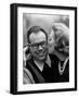 Gulf and Western Ceo Charles Bluhdorn Being Kissed by His Wife-null-Framed Photographic Print