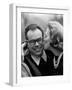 Gulf and Western Ceo Charles Bluhdorn Being Kissed by His Wife-null-Framed Photographic Print