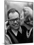 Gulf and Western Ceo Charles Bluhdorn Being Kissed by His Wife-null-Mounted Photographic Print