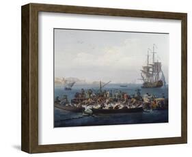 Gulf of Bandol or Fishing for Tuna, 1754-Claude Joseph Vernet-Framed Giclee Print