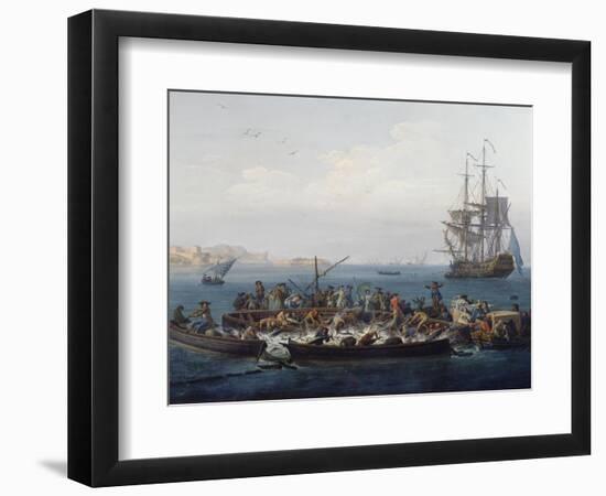 Gulf of Bandol or Fishing for Tuna, 1754-Claude Joseph Vernet-Framed Giclee Print