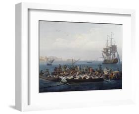 Gulf of Bandol or Fishing for Tuna, 1754-Claude Joseph Vernet-Framed Giclee Print