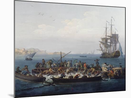 Gulf of Bandol or Fishing for Tuna, 1754-Claude Joseph Vernet-Mounted Giclee Print