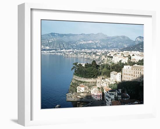 Gulf of Naples Italy Overlooking Sorrento and Nearby Mountains-null-Framed Premium Photographic Print