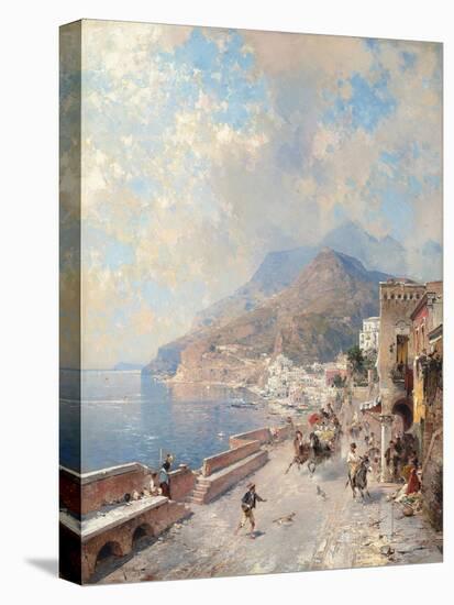 Gulf of Salerno, Amalfi-Franz Richard Unterberger-Stretched Canvas