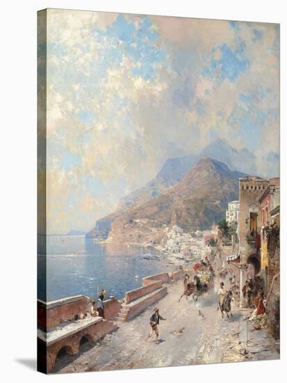 Gulf of Salerno, Amalfi-Franz Richard Unterberger-Stretched Canvas