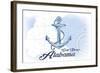 Gulf Shores, Alabama - Anchor - Blue - Coastal Icon-Lantern Press-Framed Art Print