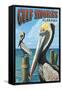 Gulf Shores, Alabama - Brown Pelican-Lantern Press-Framed Stretched Canvas