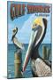 Gulf Shores, Alabama - Brown Pelican-Lantern Press-Mounted Art Print