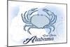 Gulf Shores, Alabama - Crab - Blue - Coastal Icon-Lantern Press-Mounted Art Print