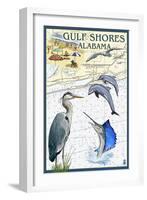 Gulf Shores, Alabama - Nautical Chart-Lantern Press-Framed Art Print