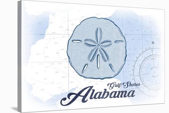 Gulf Shores, Alabama - Sand Dollar - Blue - Coastal Icon-Lantern Press-Stretched Canvas