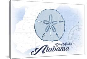 Gulf Shores, Alabama - Sand Dollar - Blue - Coastal Icon-Lantern Press-Stretched Canvas