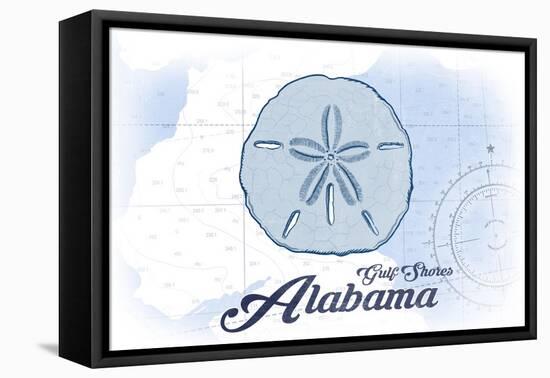Gulf Shores, Alabama - Sand Dollar - Blue - Coastal Icon-Lantern Press-Framed Stretched Canvas