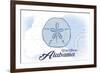 Gulf Shores, Alabama - Sand Dollar - Blue - Coastal Icon-Lantern Press-Framed Premium Giclee Print