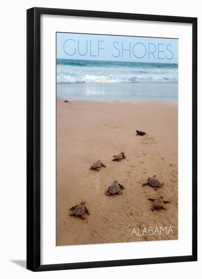 Gulf Shores, Alabama - Sea Turtles Hatching-Lantern Press-Framed Art Print