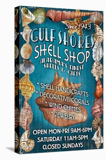 Gulf Shores, Alabama - Shell Shop-Lantern Press-Stretched Canvas