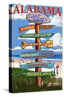 Gulf Shores, Alabama - Sign Destinations-Lantern Press-Stretched Canvas